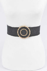 Faux Straw Elastic Belt