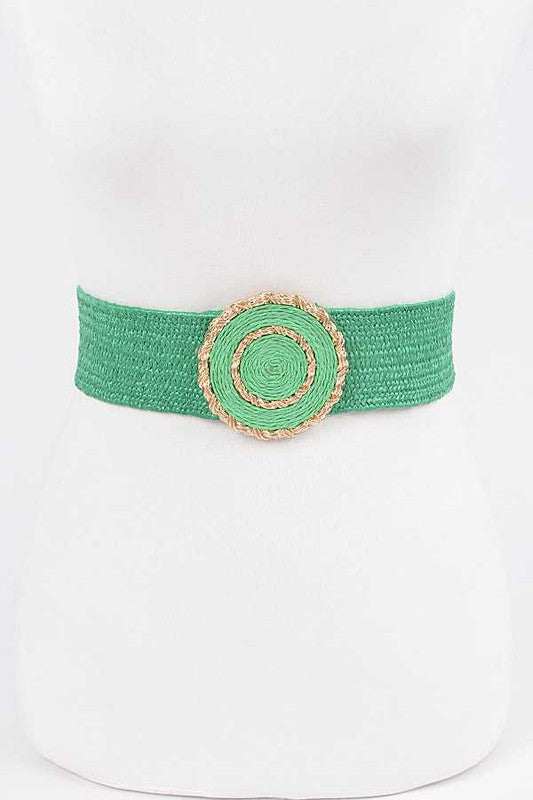 Faux Straw Elastic Belt