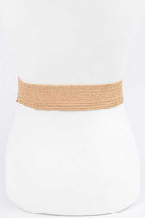 Faux Straw Elastic Belt