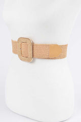 Faux Straw Elastic Belt