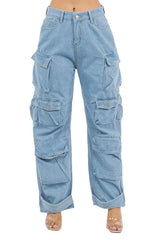 Cargo Style Denim Jeans king-general-store-5710.myshopify.com