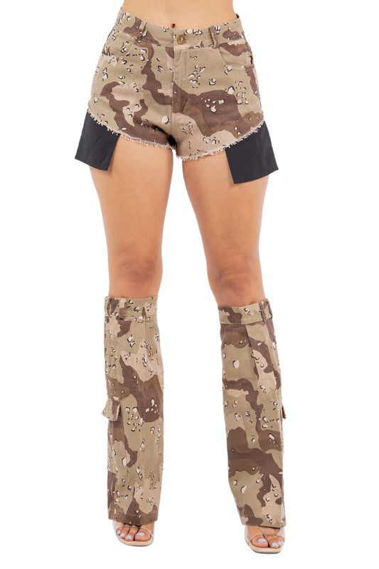 Khaki Fashion Shorts With Leg Warmers king-general-store-5710.myshopify.com