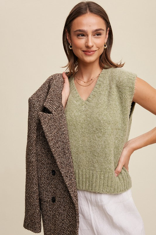 Soft Touch Cropped Knit Vest