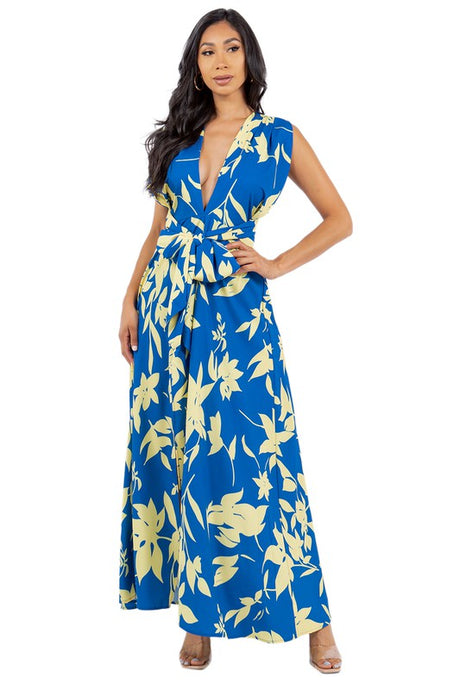 Navy Blue Sleeveless Summer Maxi Dress king-general-store-5710.myshopify.com