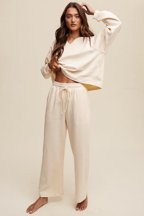 V-neck Sweatshirt and Pants Set king-general-store-5710.myshopify.com