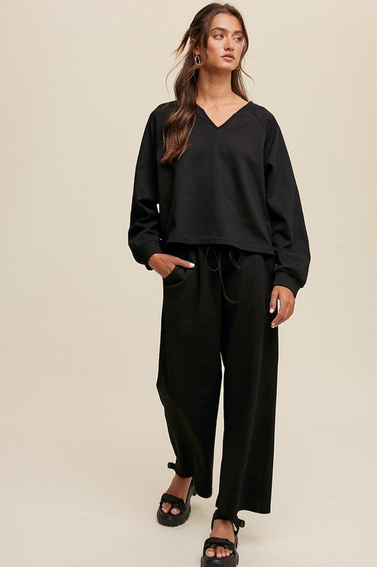 V-neck Sweatshirt and Pants Set king-general-store-5710.myshopify.com