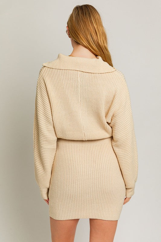 Long Sleeve Zipper Sweater Dress king-general-store-5710.myshopify.com