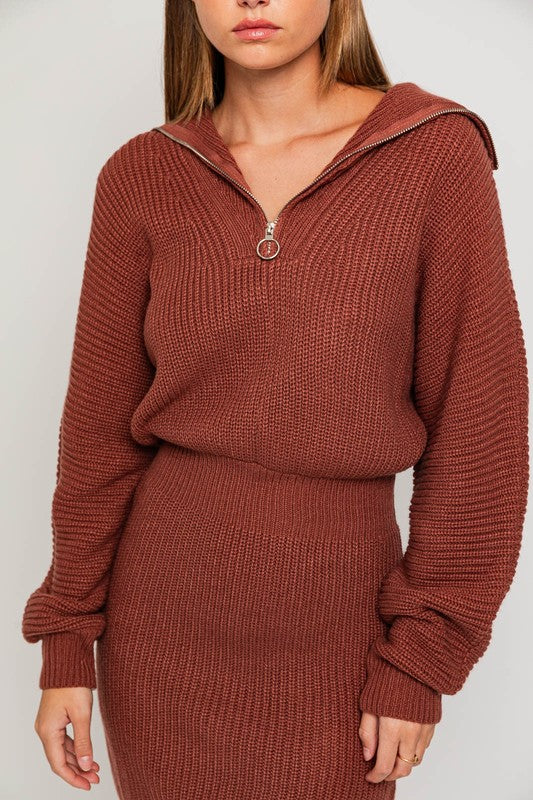 Long Sleeve Zipper Sweater Dress king-general-store-5710.myshopify.com