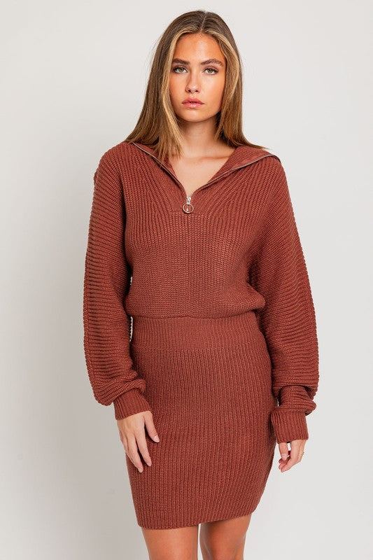 Long Sleeve Zipper Sweater Dress king-general-store-5710.myshopify.com