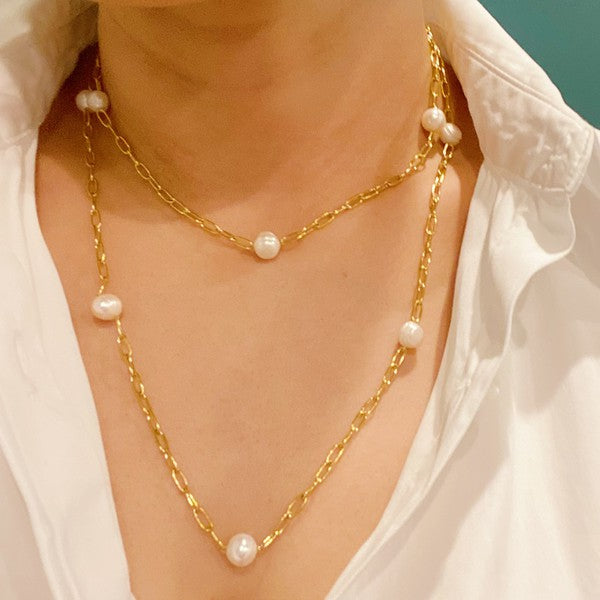 Freshwater Pearl Long Chain Necklace king-general-store-5710.myshopify.com