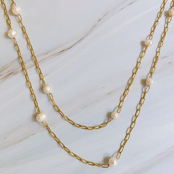 Freshwater Pearl Long Chain Necklace king-general-store-5710.myshopify.com