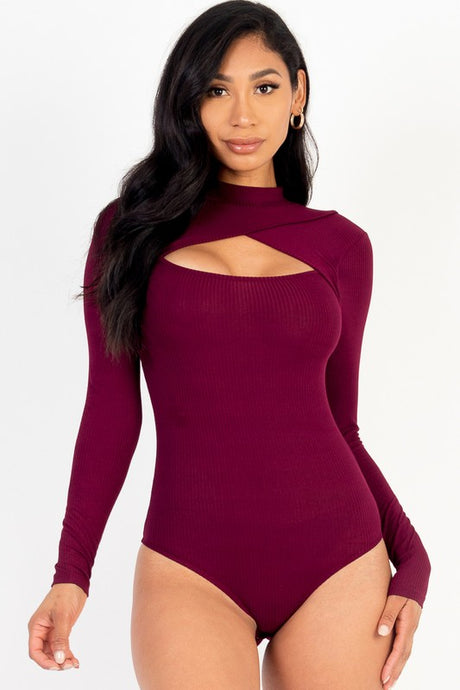 Front Cutout Long Sleeve Bodysuit king-general-store-5710.myshopify.com