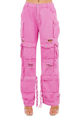 Hot Pink Cargo Style Pants king-general-store-5710.myshopify.com