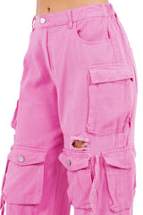 Hot Pink Cargo Style Pants king-general-store-5710.myshopify.com