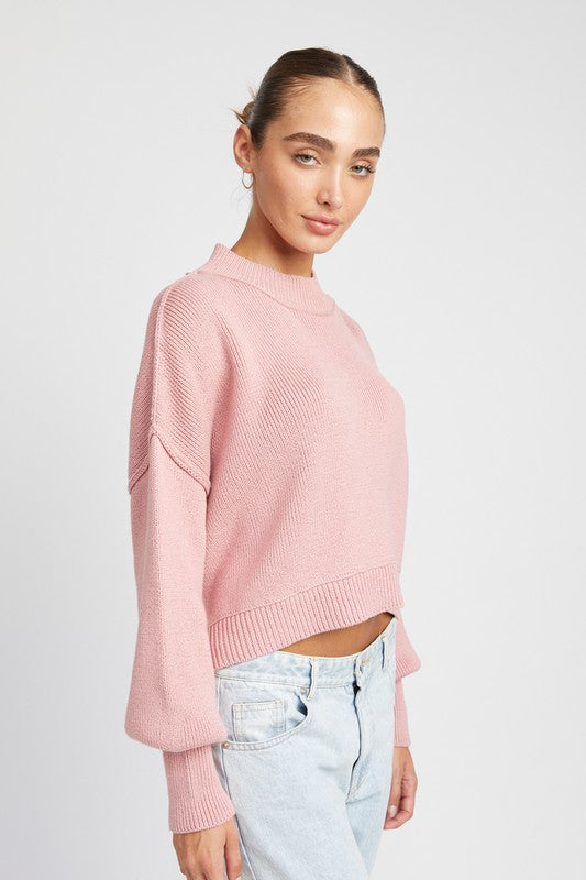 Mock Neck Oversize Sweater king-general-store-5710.myshopify.com