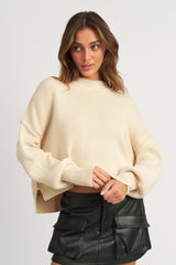 Mock Neck Oversize Sweater king-general-store-5710.myshopify.com