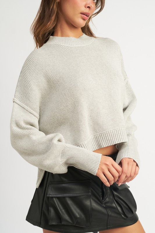 Mock Neck Oversize Sweater king-general-store-5710.myshopify.com