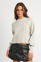 Mock Neck Oversize Sweater king-general-store-5710.myshopify.com