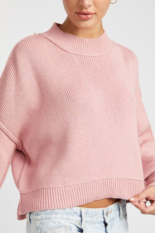 Mock Neck Oversize Sweater king-general-store-5710.myshopify.com