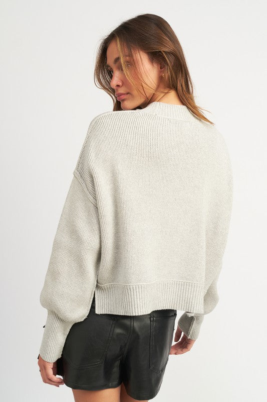 Mock Neck Oversize Sweater king-general-store-5710.myshopify.com