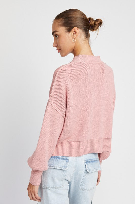 Mock Neck Oversize Sweater king-general-store-5710.myshopify.com