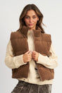 Chocolate Corduroy Puffer Vest king-general-store-5710.myshopify.com