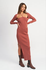 Halter Neck Maxi Dress with Slit king-general-store-5710.myshopify.com