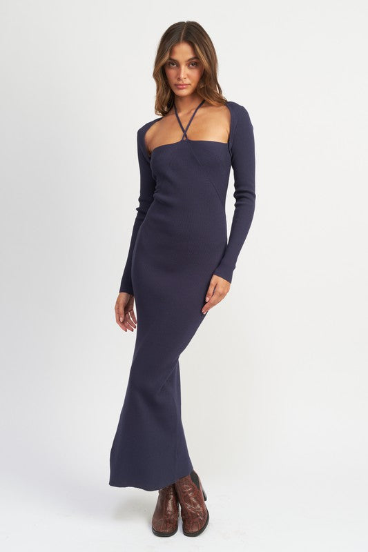 Halter Neck Maxi Dress with Slit king-general-store-5710.myshopify.com