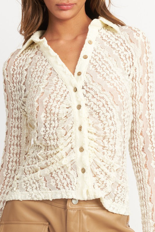 Bell Sleeve Lace Top king-general-store-5710.myshopify.com