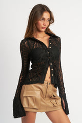 Bell Sleeve Lace Top king-general-store-5710.myshopify.com