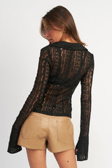 Bell Sleeve Lace Top king-general-store-5710.myshopify.com