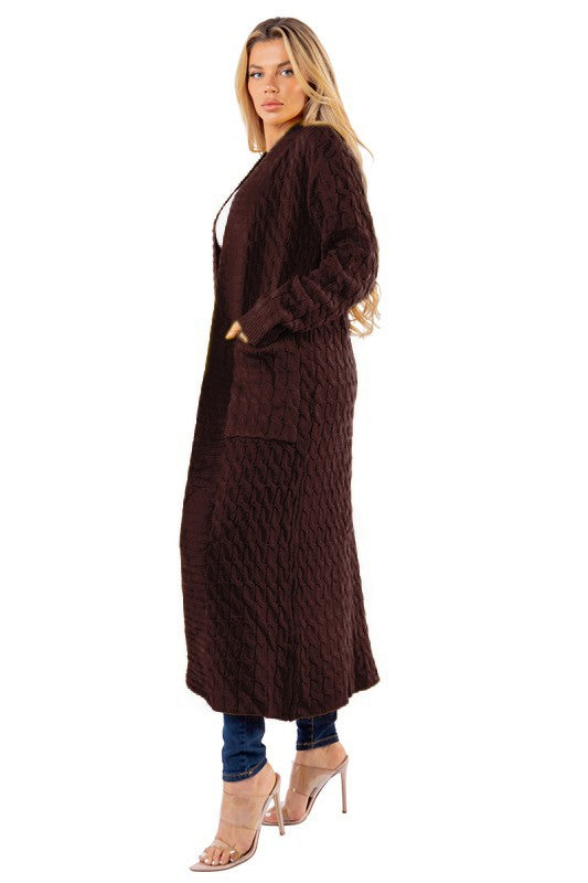 Brown Long Maxi Cardigan king-general-store-5710.myshopify.com