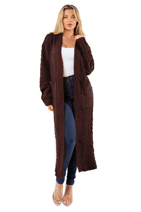 Brown Long Maxi Cardigan king-general-store-5710.myshopify.com