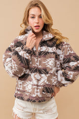 Aztec Teddy Mock Neck Zip Up Pullover king-general-store-5710.myshopify.com