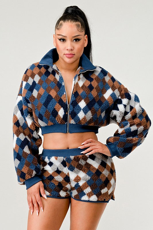 CHECKER PRINT TWO PIECE SET king-general-store-5710.myshopify.com