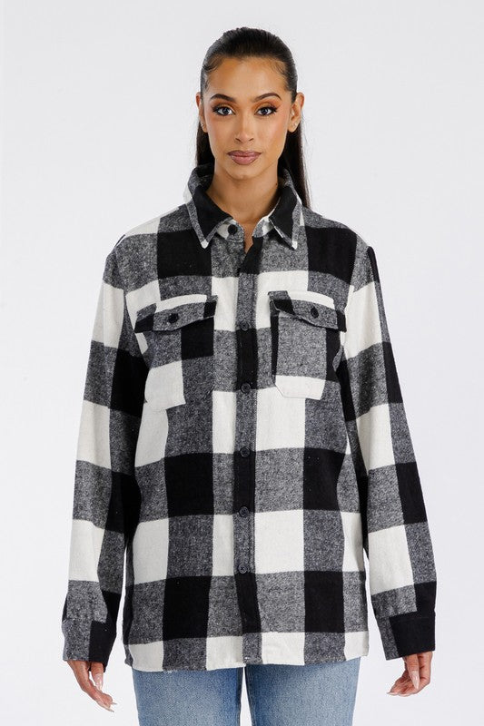 Oversized Boyfriend Soft Flannel Shacket king-general-store-5710.myshopify.com