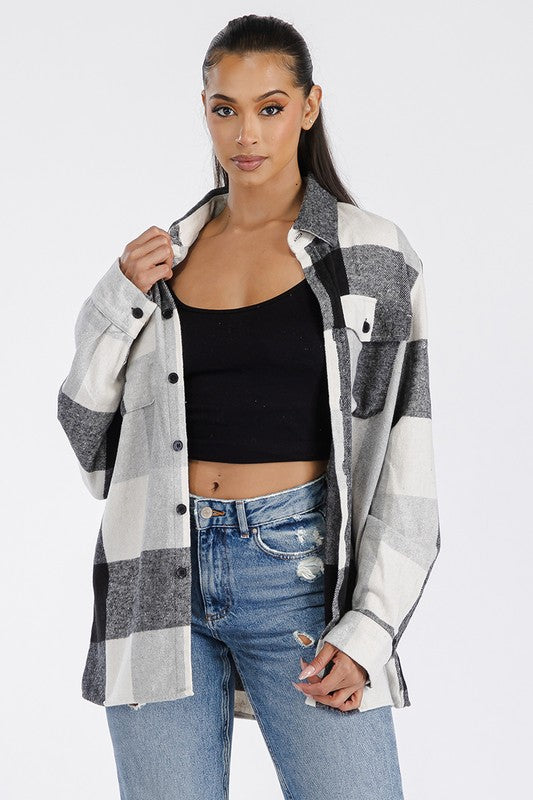 Oversized Boyfriend Soft Flannel Shacket king-general-store-5710.myshopify.com