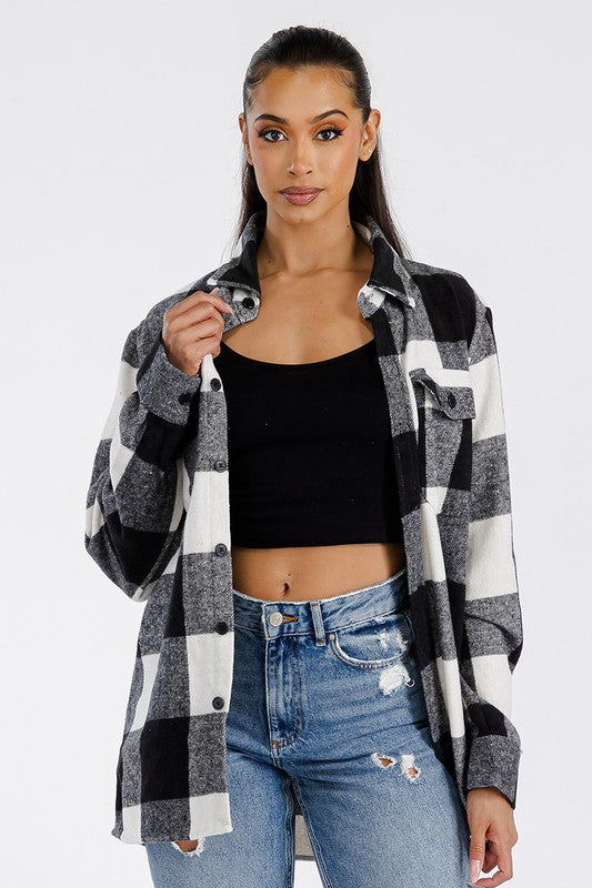 Oversized Boyfriend Soft Flannel Shacket king-general-store-5710.myshopify.com