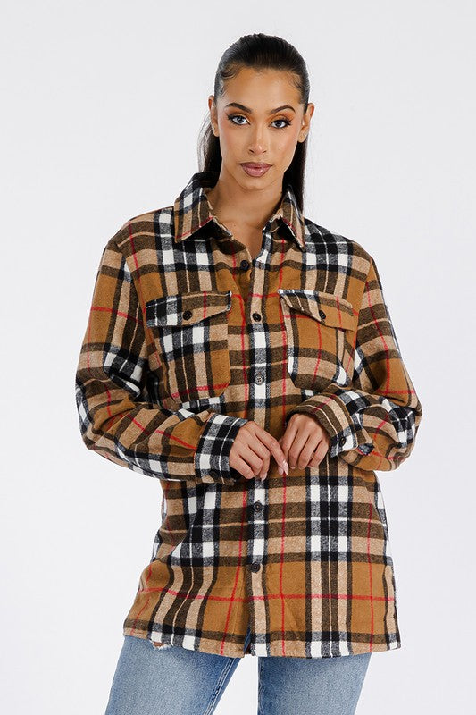 Boyfriend Brushed Flannel Shacket king-general-store-5710.myshopify.com