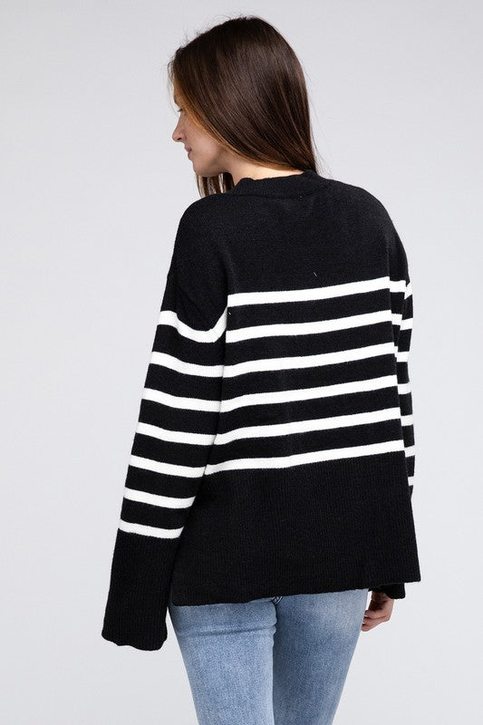 Ribbed Hem Stripe Sweater king-general-store-5710.myshopify.com