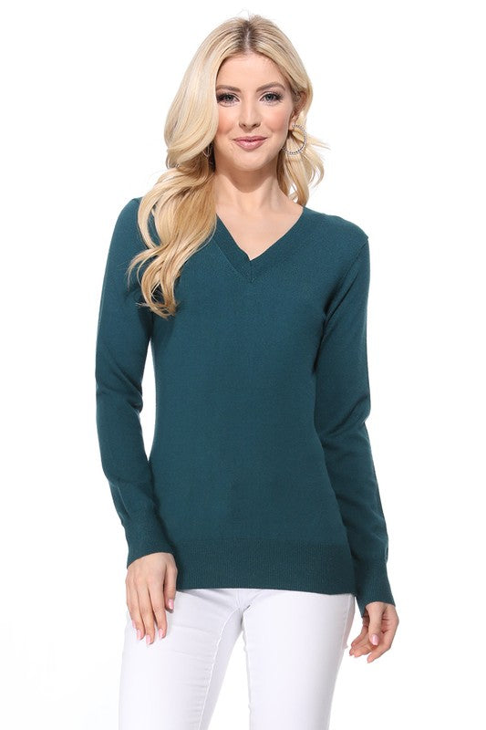 Women's Long Sleeve V-Neck Pulll Over Sweater Top king-general-store-5710.myshopify.com