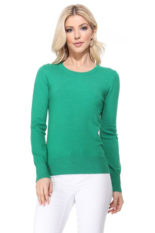 Crew Neck Long Sleeve Light Basic Casual Knit Top king-general-store-5710.myshopify.com