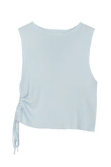 Ribbed Sleeveless Top with Side Ruched Detail king-general-store-5710.myshopify.com