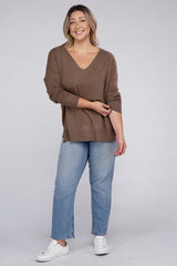 Plus Garment Dyed Front Seam Sweater king-general-store-5710.myshopify.com