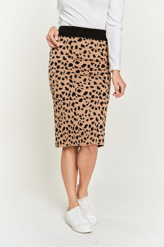 PLUS ANIMAL PRINT SWEATER SKIRT king-general-store-5710.myshopify.com