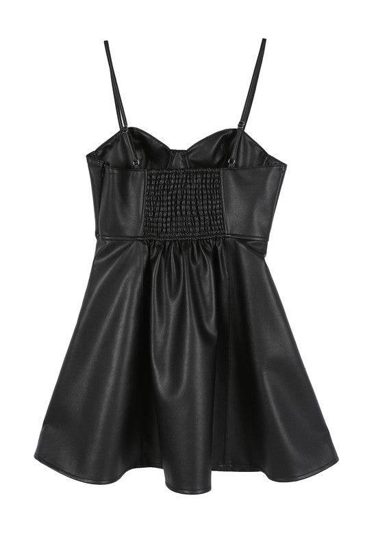 Vegan Leather Bustier Mini Dress king-general-store-5710.myshopify.com