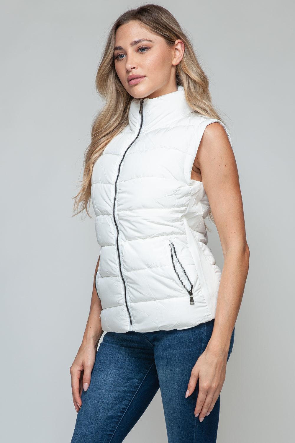 Snobbish Zip Up Turtleneck Vest with Pockets