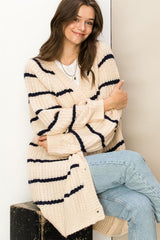 Made for Style Oversized Striped Sweater Cardigan king-general-store-5710.myshopify.com