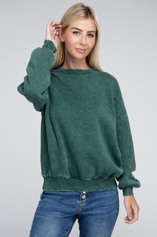 Acid Wash Fleece Oversized Pullover king-general-store-5710.myshopify.com