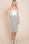 BOMBOM Elastic Waist Pencil Skirt